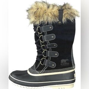 🖤🔸Sorel Joan of Arctic Waterproof Winter Boots Black Tan 9 Gorpcore Outdoors